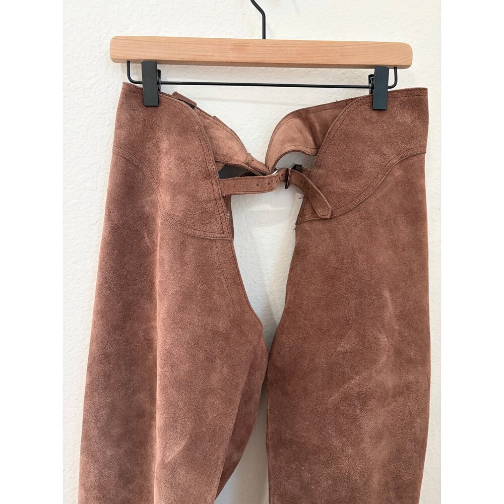 Vintage Leather Chaps Western Express Size Large Rodeo Horseback Riding Trousers - Picture 10 of 10